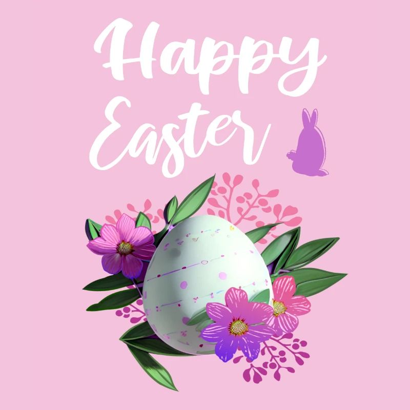 Happy Easter Flowers Easter Egg