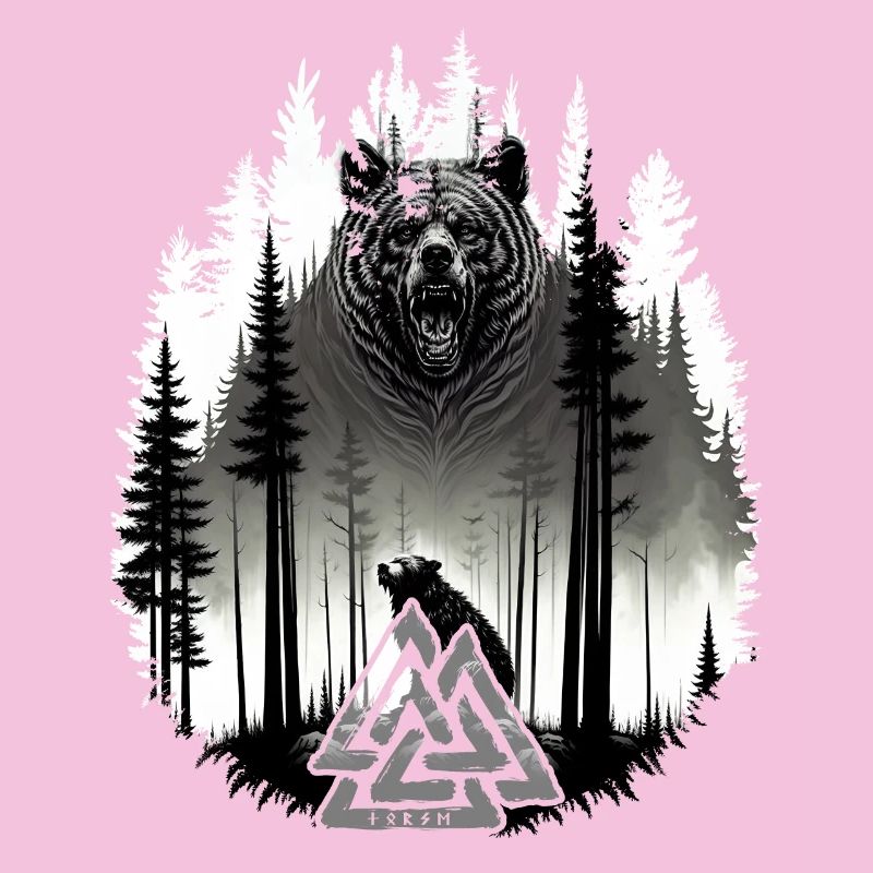 Grizzlybär Bär Valknut Wotansknoten Wald Wikinger