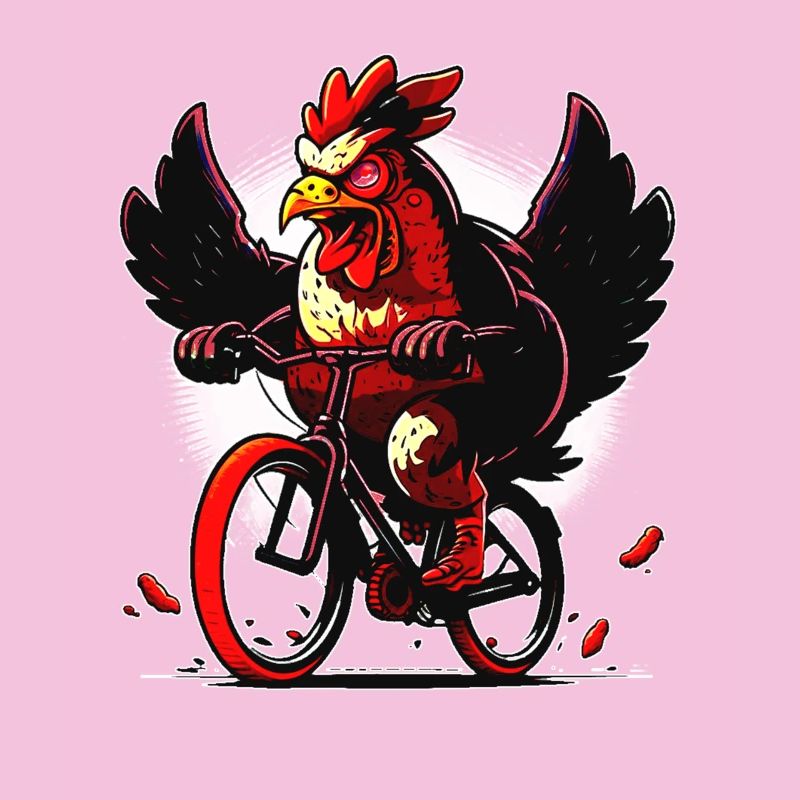 Poulet confortable à vélo