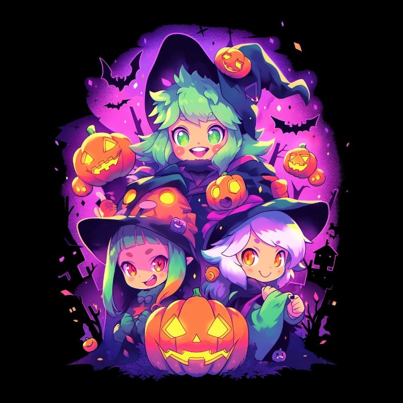 Anime Kawaii Chibi Hexen Hallloween Geschenk
