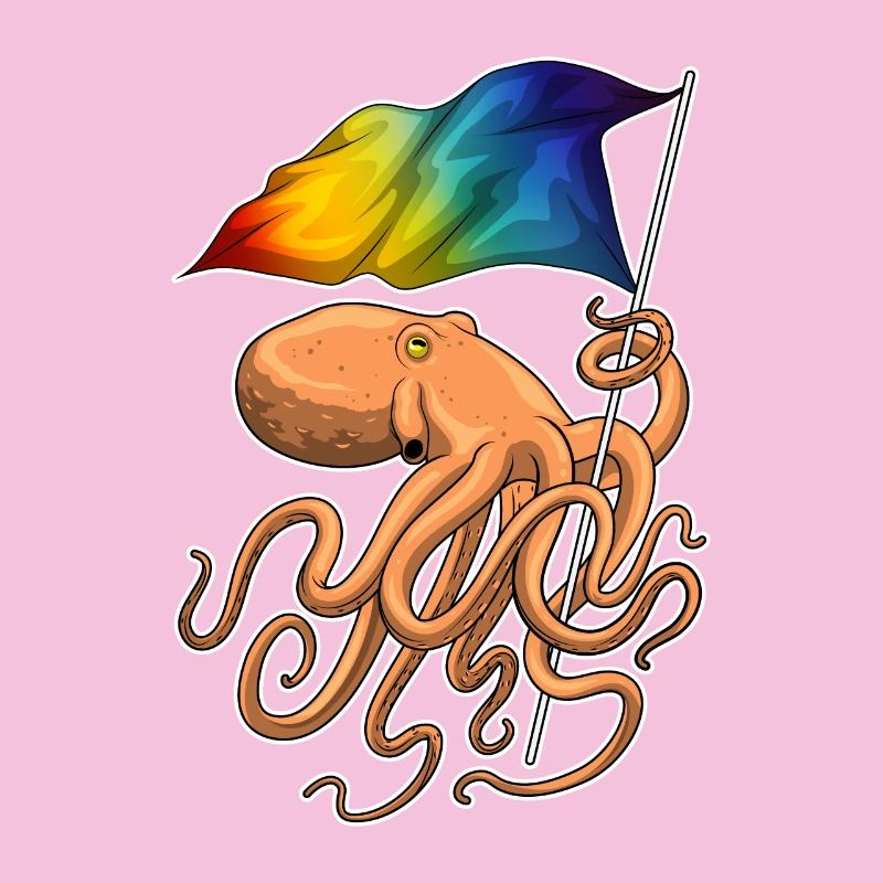 Drapeau arc-en-ciel Octopus