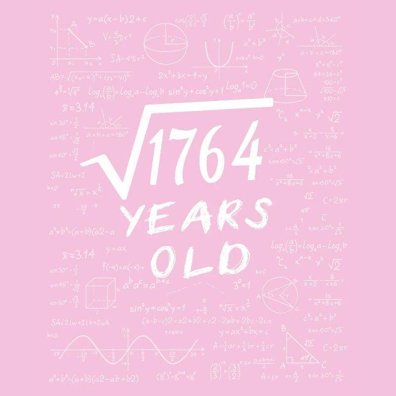 42e Anniversaire 42 ans Racine carrée de 1764 math