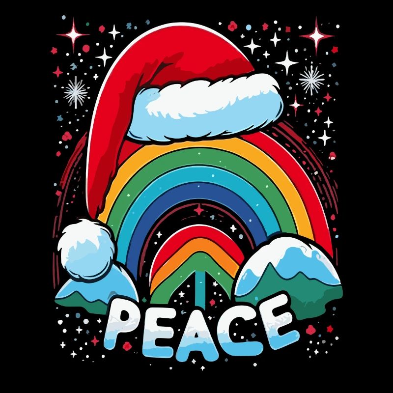 Frohe Weihnachten Regenbogen Frieden