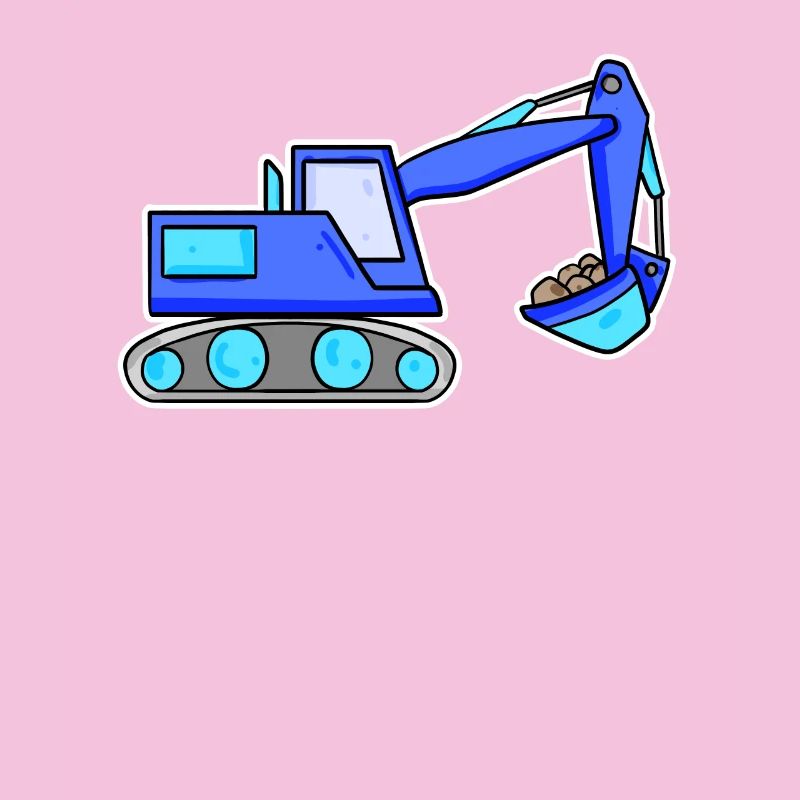 Bagger Baustelle Baggerfahrer Blau