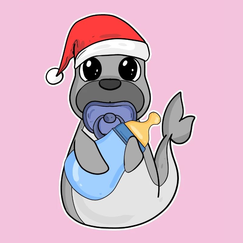 Bébé Lion de mer Noël