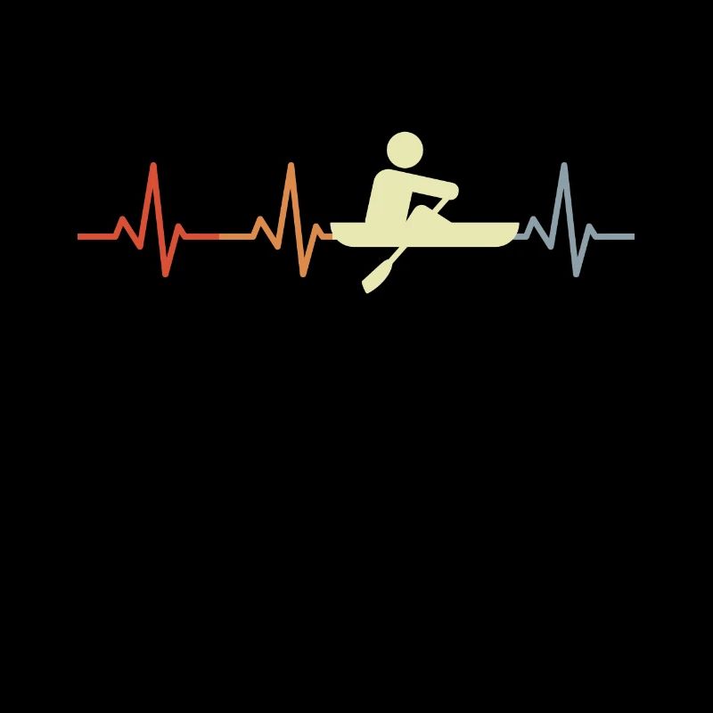 Rowing Stick Figure Heart Rate Line