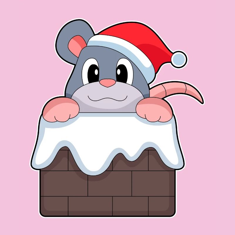 Mur de pierre de Noël de souris