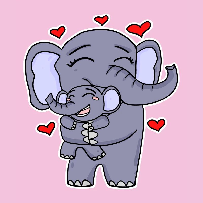 Famille d’éléphants - Éléphant avec bébé - Éléphant