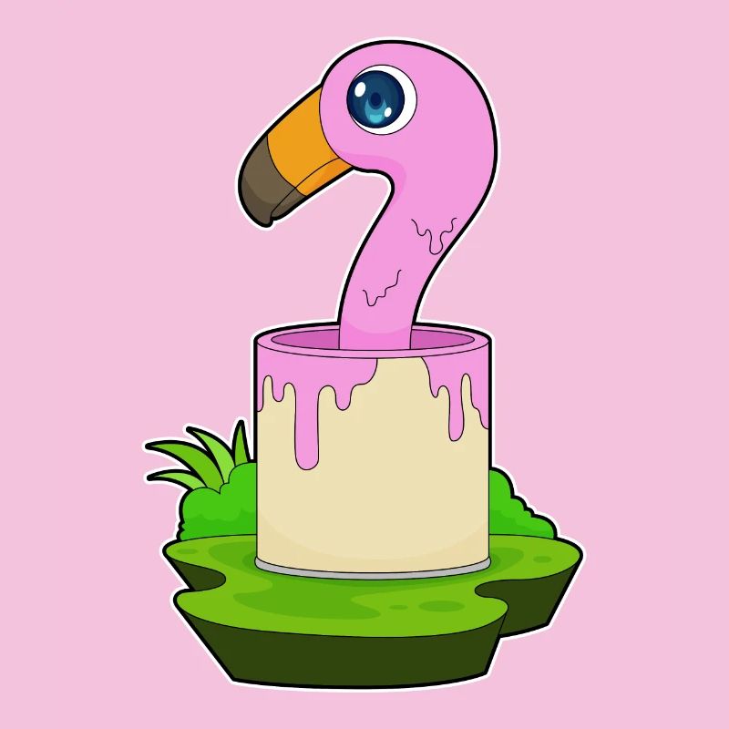 Flamingo Maler Farbeimer Malen