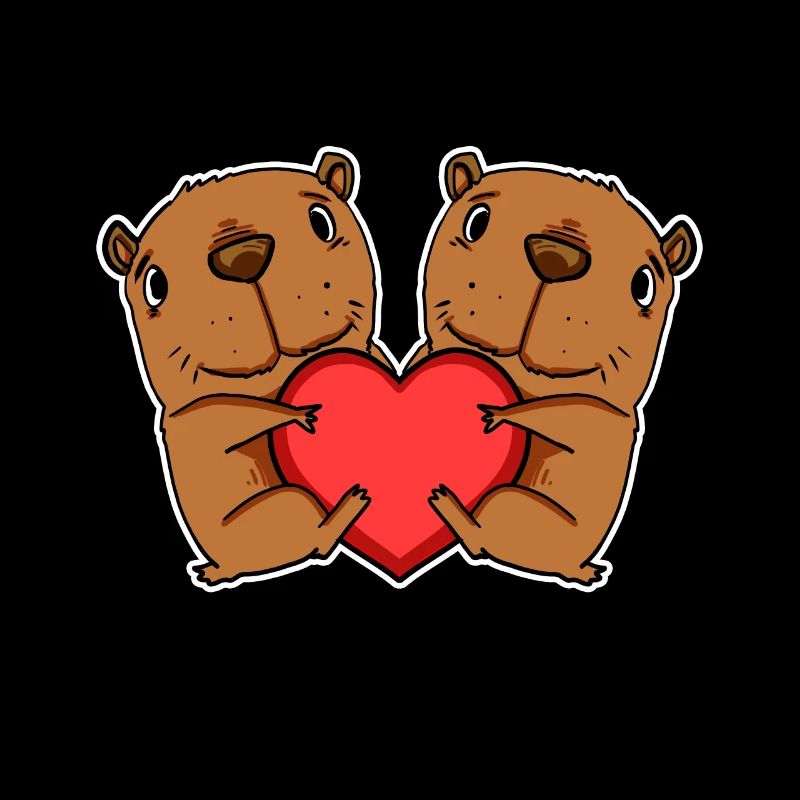 Capybara Capybara Coeur Amour