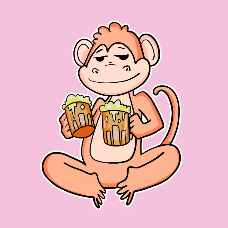 Monkey with beer