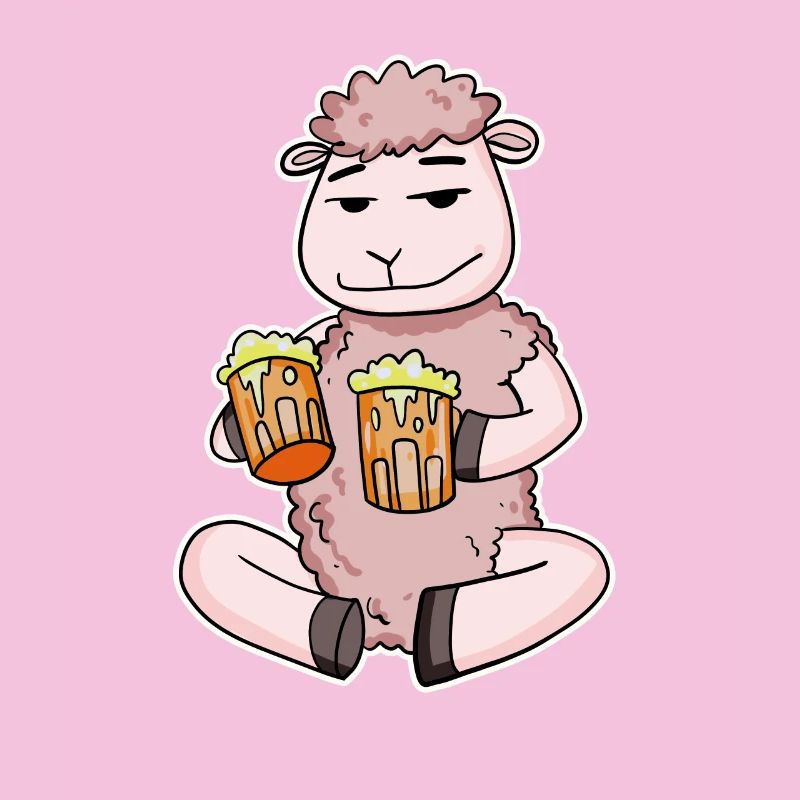 Schaf mit Bier