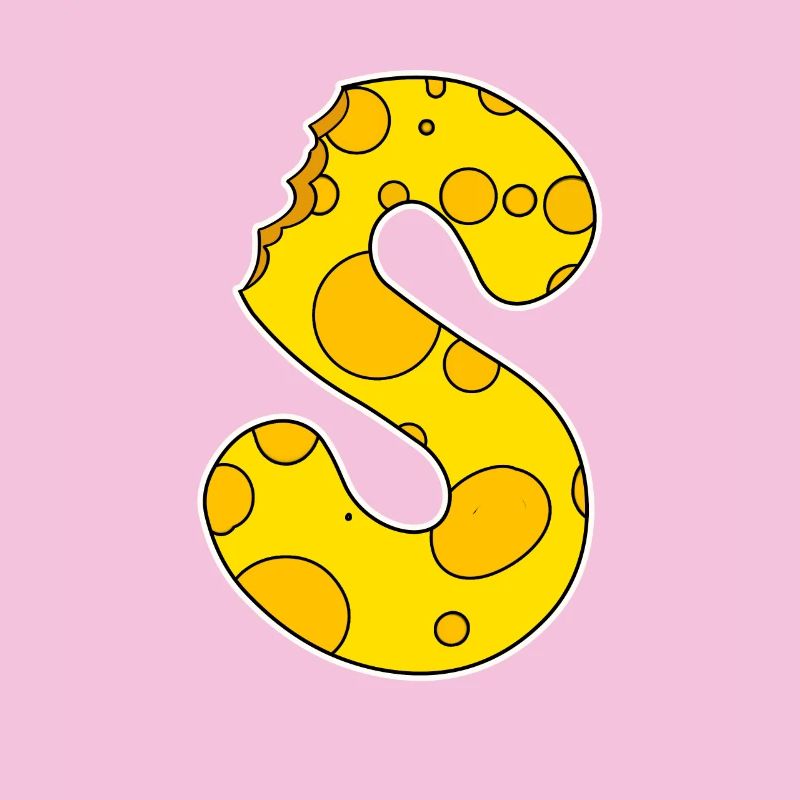 Letter S - Initial Letter S - Cheese Motif