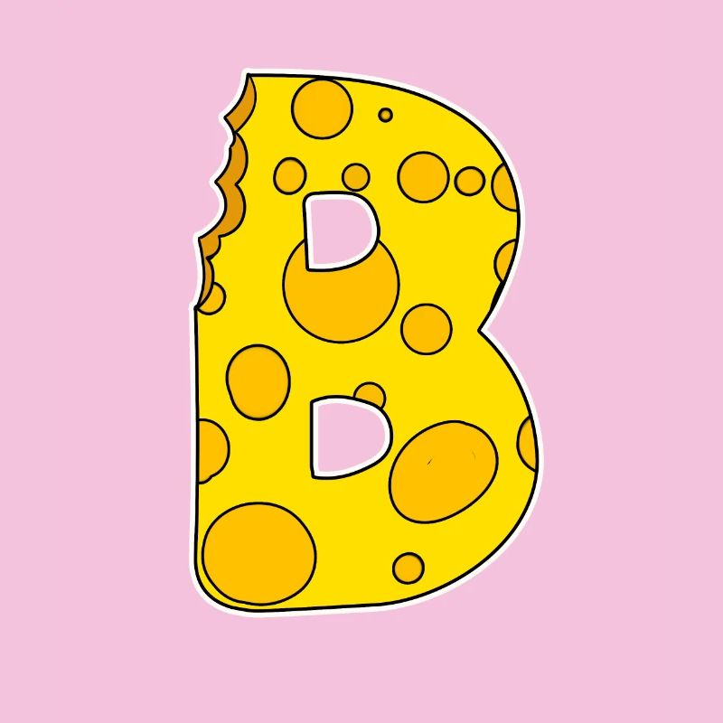 Lettre B - Lettre initiale B - Motif Fromage