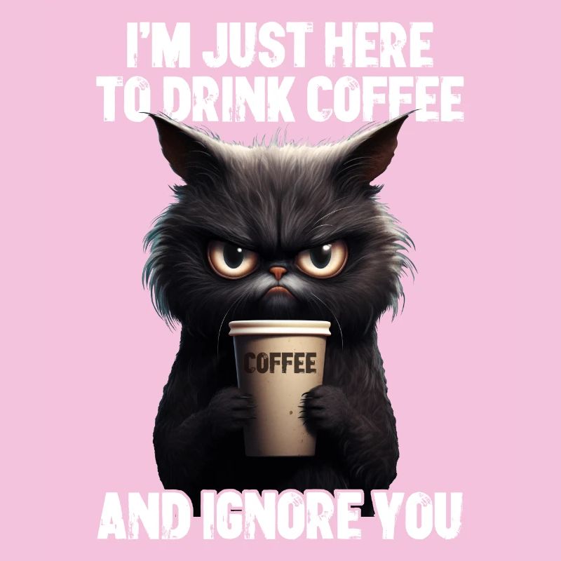 Grumpy Kitty Cat Coffee Morning Grouch Gift