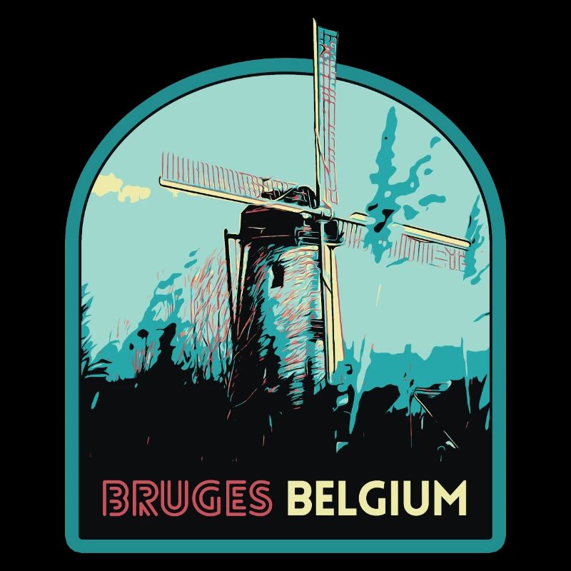 Illustration Windmill near Bruges
