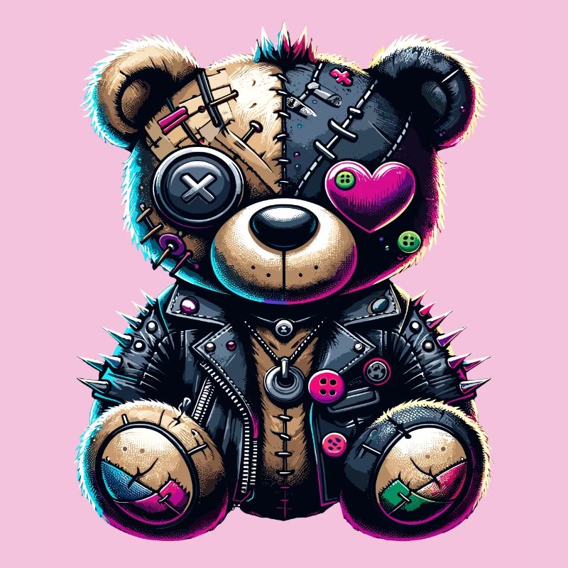 Punk Emo Plush Teddy Bear