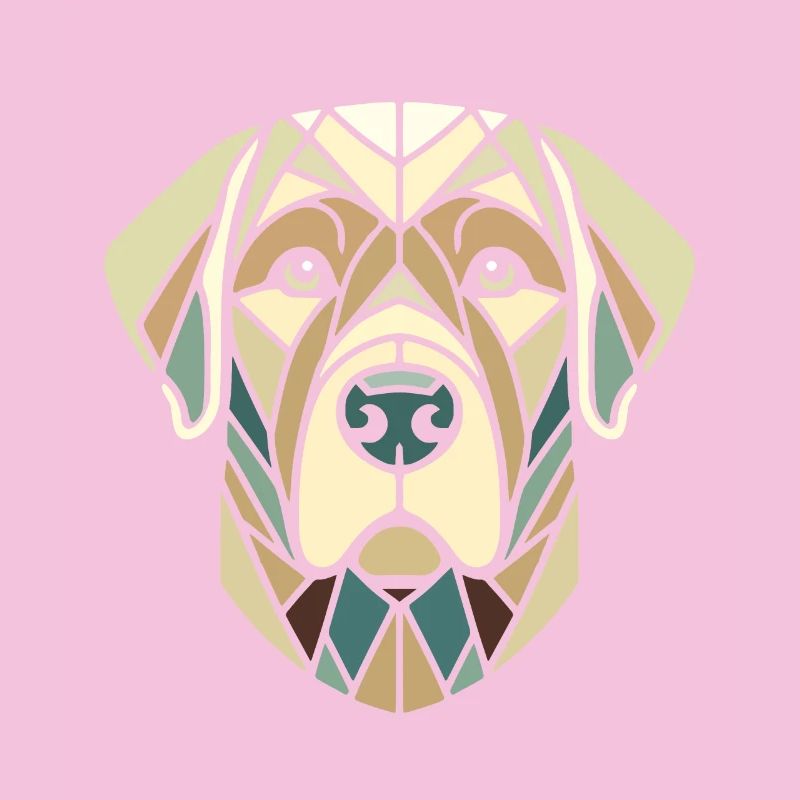 Labrador head, retriever, geometric art, polygon