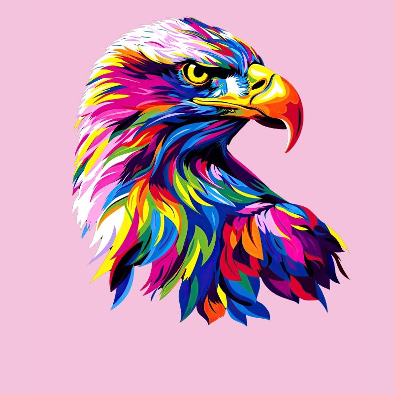 Aigle Pop Art Couleurs vives Aigle royal Pygargue à queue blanche