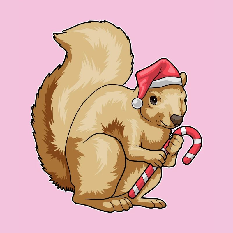 Canne de Noël écureuil