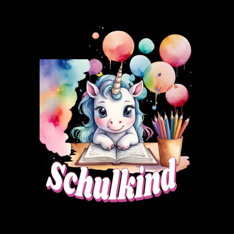 Schulkind Unicorn Buntballons