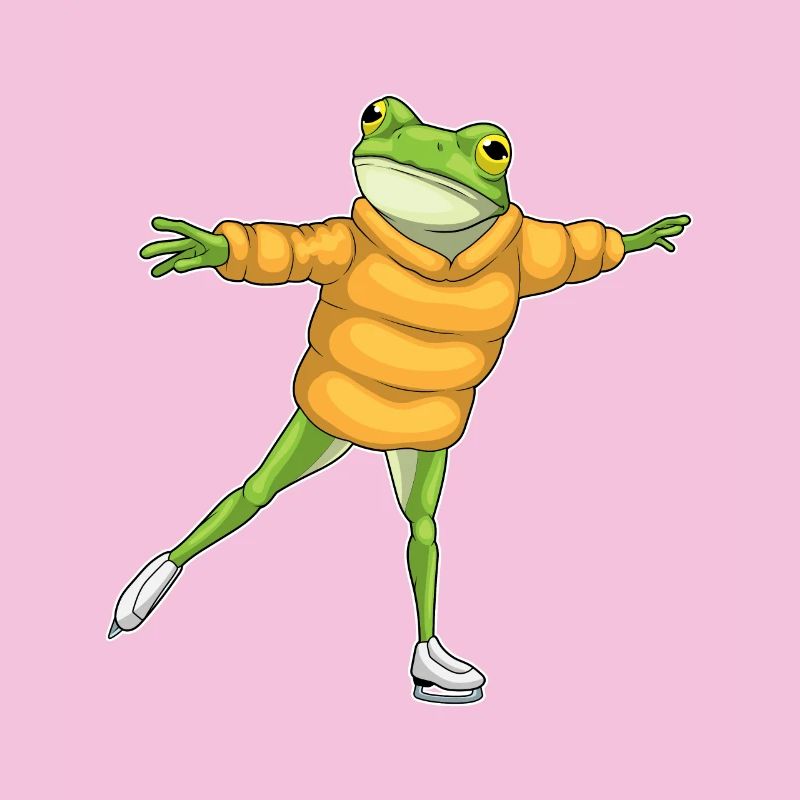 Frosch Eislaufen Schlittschuhe