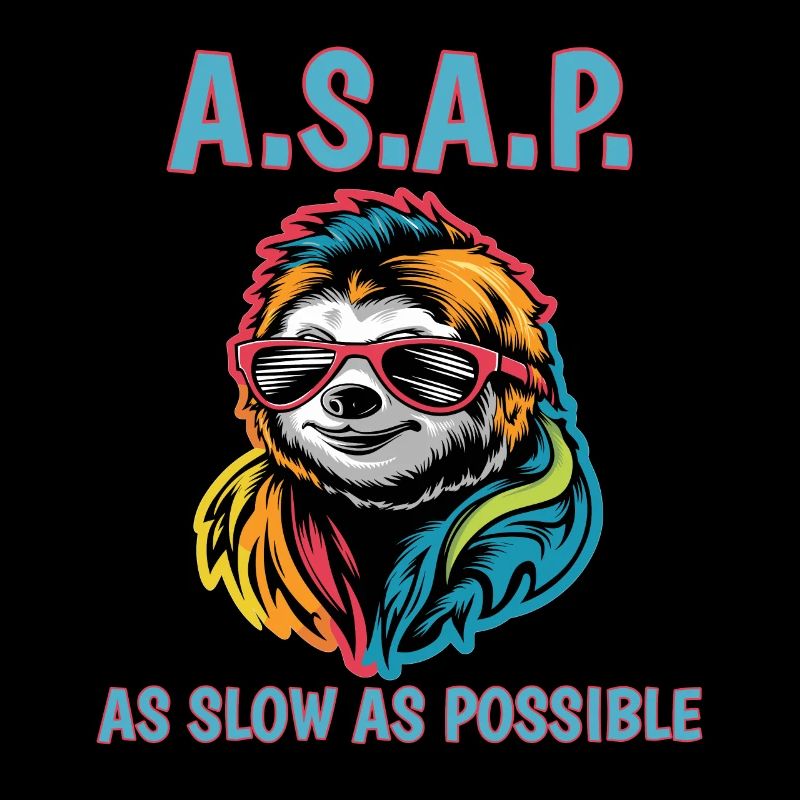 ASAP So langsam wie möglich Cool Sloth Fun Zitat