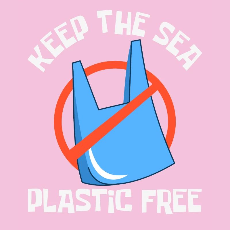 Bathing beach & sea plastic-free against pollution
