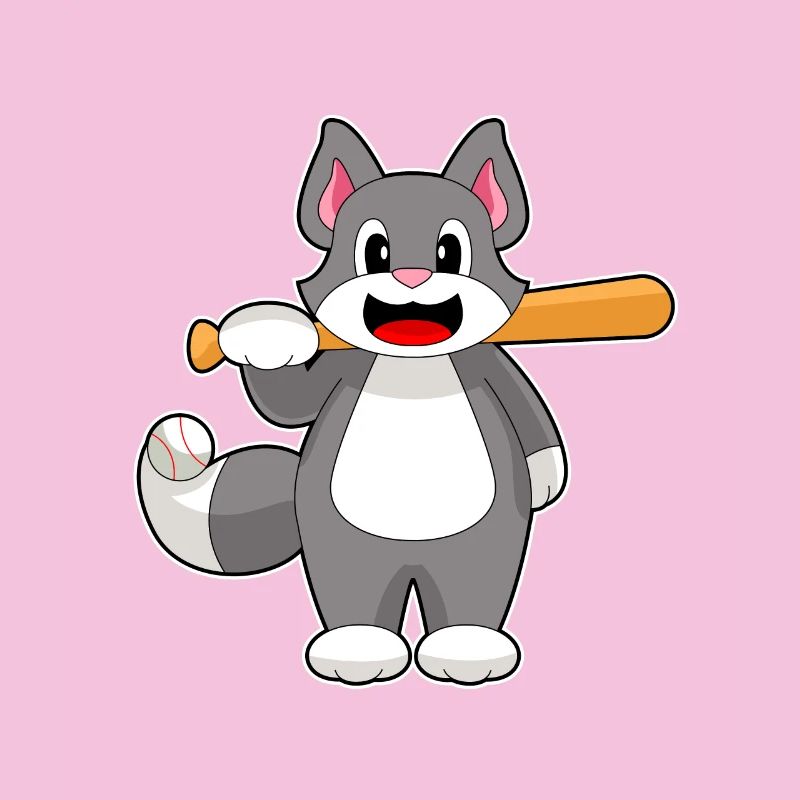 Cat Baseball Batte de baseball