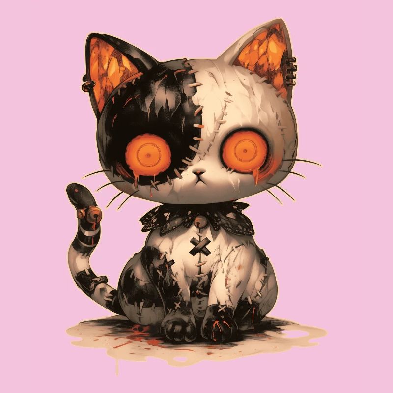 Kawaii Goth Cat Doll Gothic Puppe Katze Geschenk