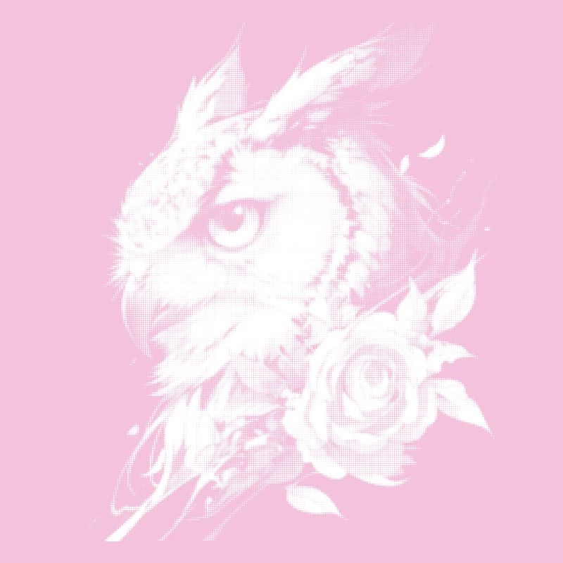 Rose Eule Blumen Ästhetik Nachteule Vogel Geschenk