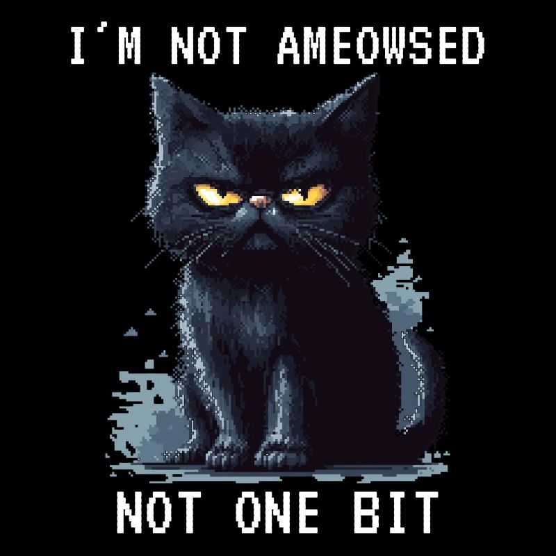 Je ne suis pas amy chat noir pixel art