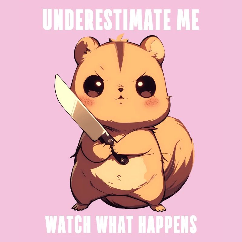 Eichhörnchen mit Messer Anime Kawaii Geschenk