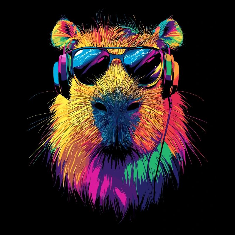 Lunettes de soleil Capybara Coloré Popart Capybara