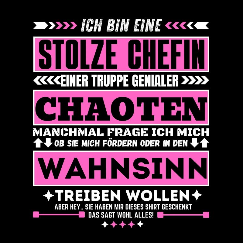 stolze Chefin einer truppe genialer Chaoten