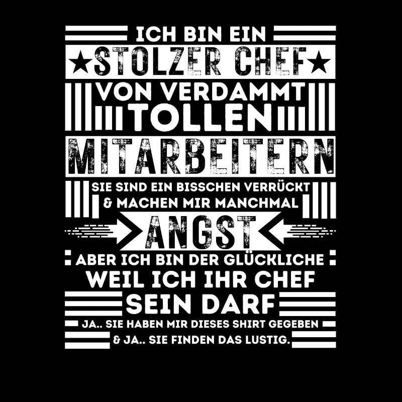 Stolzer Chef Wahnsinn Büro Mitarbeiter lustig