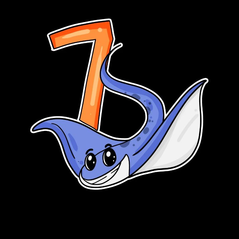 Motif 7e anniversaire Stingray - 7 ans