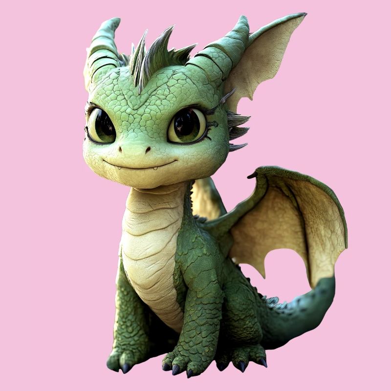 Dragon Petit Vert Bébé Dragon Mignon Dragon