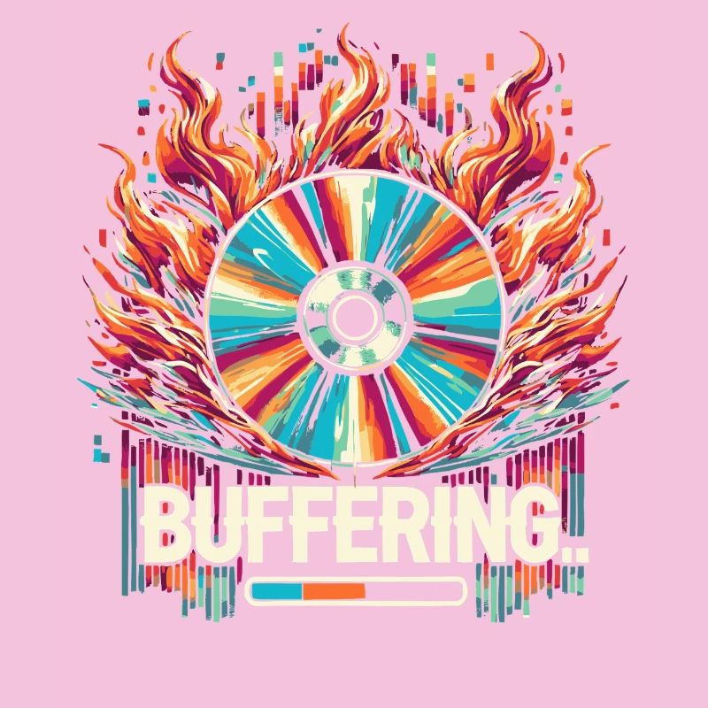 Buffering - Flamingo CD Retro Nostalgic Design
