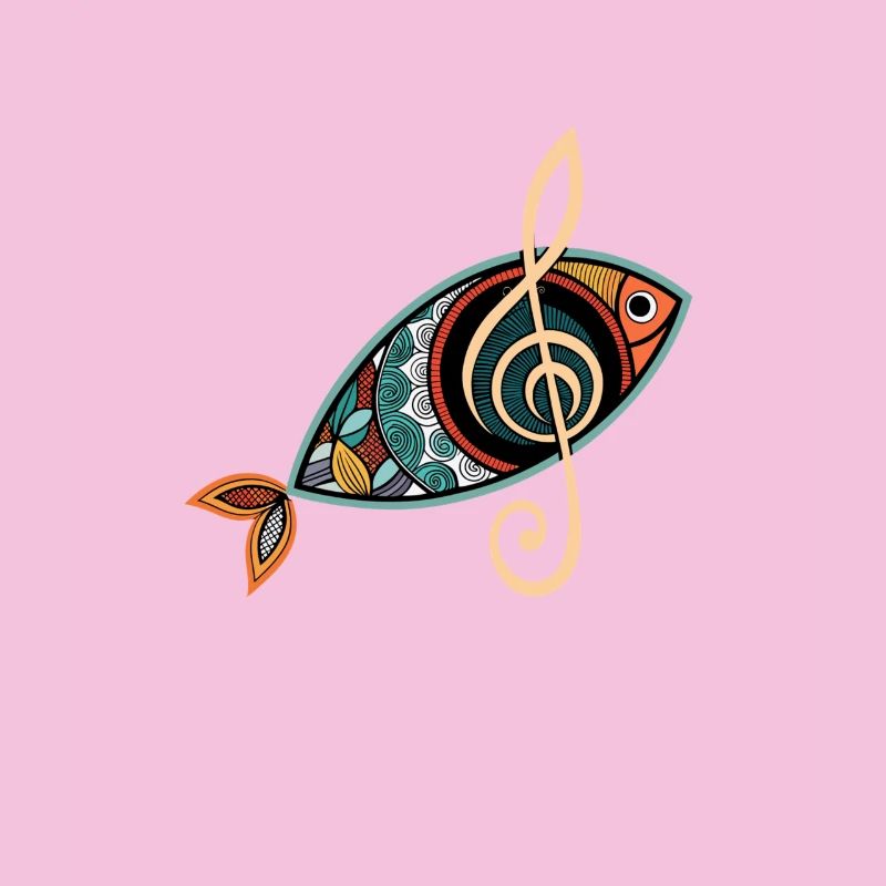 Poisson chrétien avec clef chœur d’église