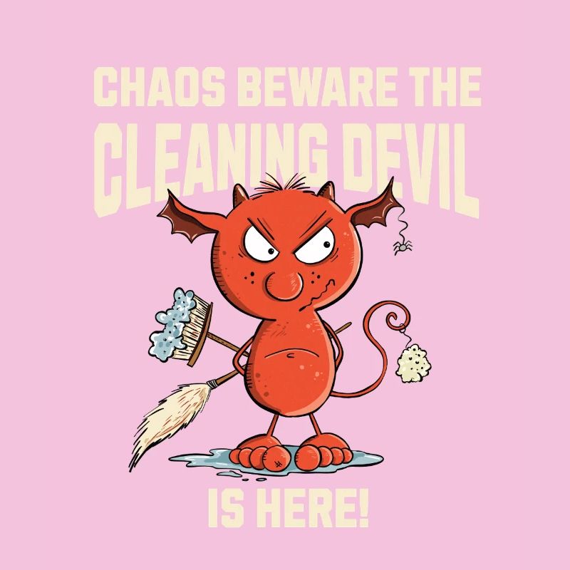 Funny Cleaning Devil Cleaning Cleaner Saying