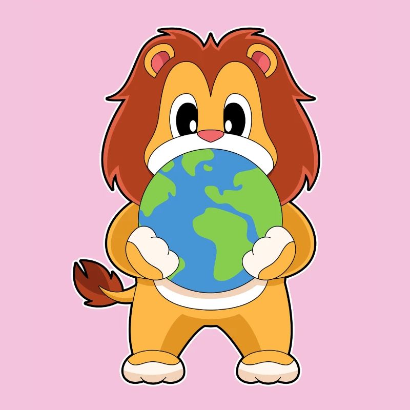 Globe terrestre du lion