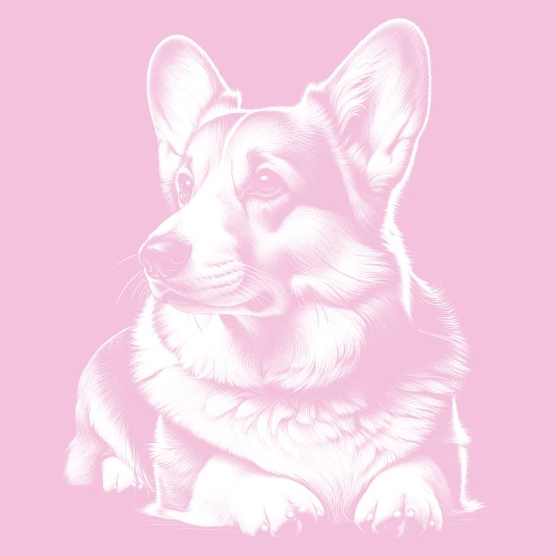 Corgi mignon en pose allongée