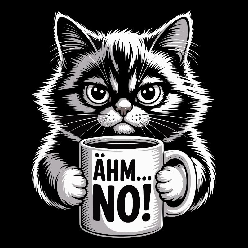 Ähm... No! Katze Mit Kaffee Humor
