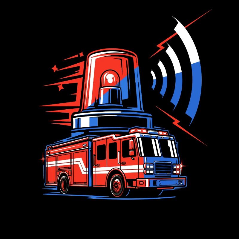 Camion de pompiers avec sirène