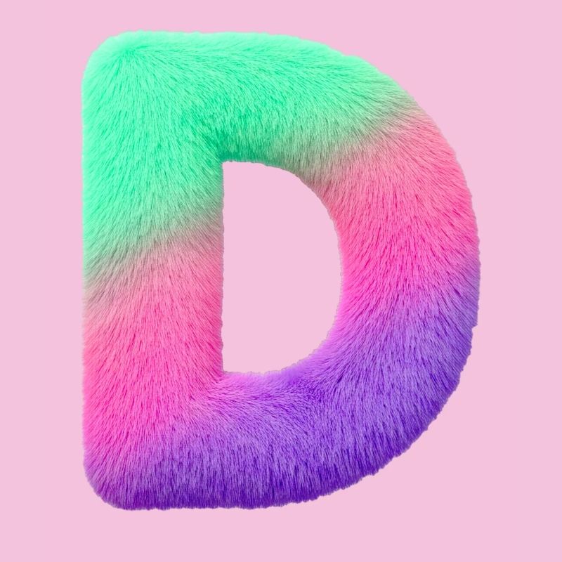 D - Buchstabe in Fell Optik u. Farbverlauf