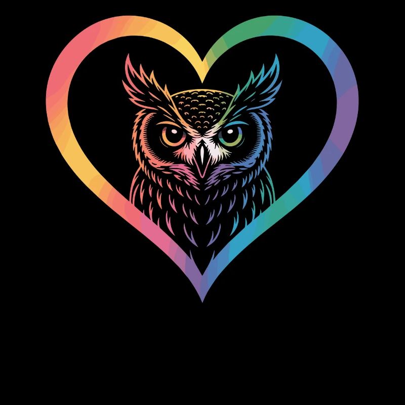Regenbogen Eulen Herz Design