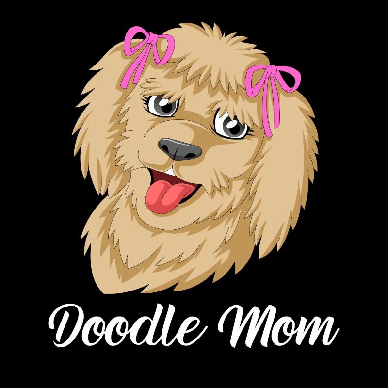 Mignon Caniche Doodle avec arcs Golden Doodle Mom