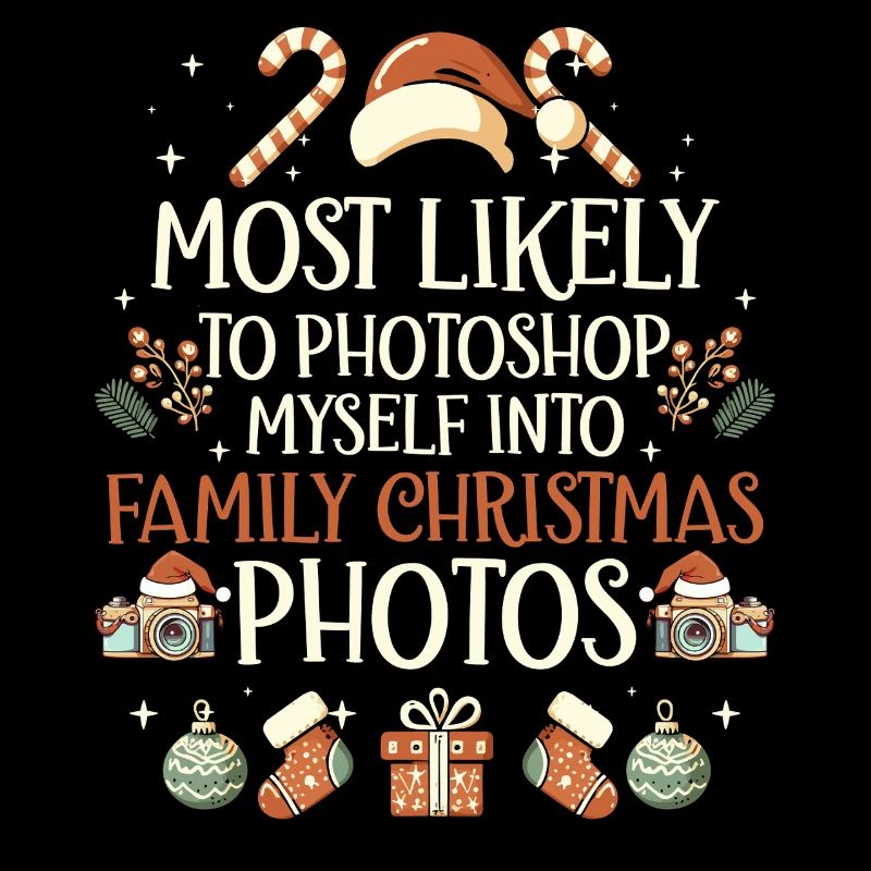 Conception de selfie de Noël en famille