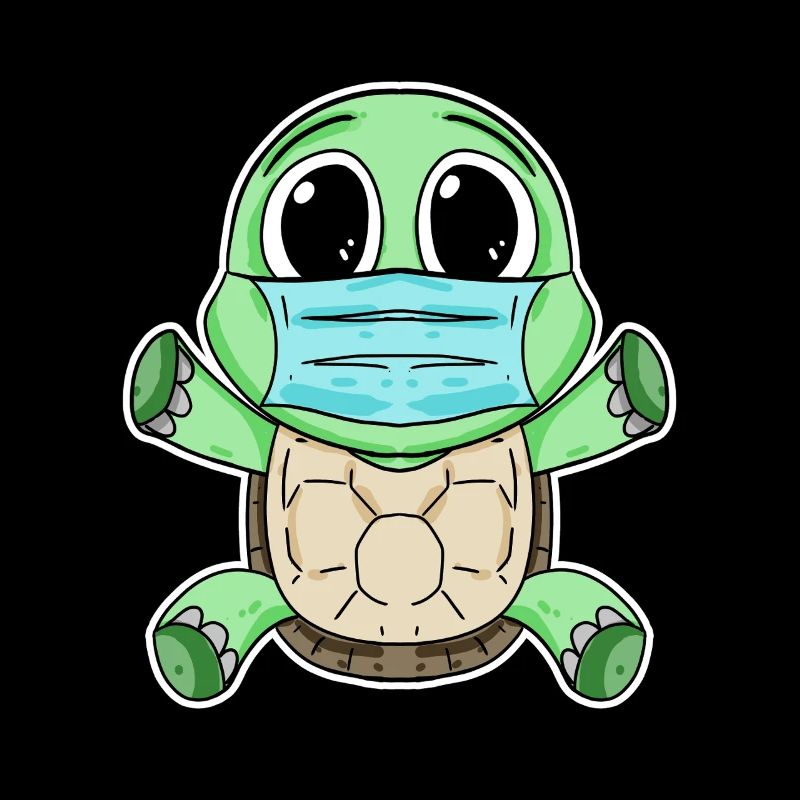 Niedliche Schildkröte mit Maske